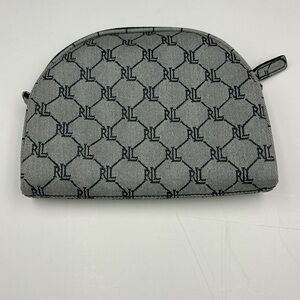 Ralph Lauren Black and Gray Monogram Cosmetic case